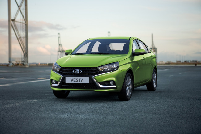 Обои картинки фото автомобили, ваз, lada, vesta, gfl, 2015г