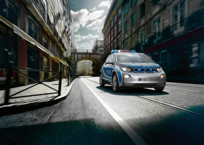 Обои картинки фото автомобили, полиция, bmw, i3, polizei, i01, 2015г