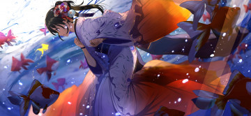 Картинка аниме unknown +другое фон взгляд девушка