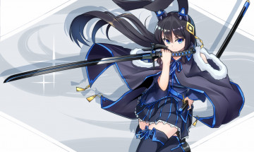 Картинка аниме оружие +техника +технологии девушка фон взгляд