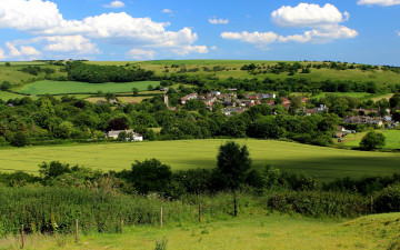 Картинка города -+пейзажи деревья cerne abbas великобритания луга поля