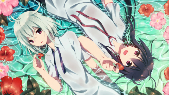 Обои картинки фото аниме, touken ranbu, танец, мечей