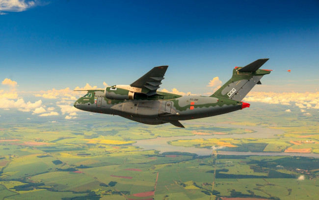 Обои картинки фото авиация, военно-транспортные самолёты, fab, kc-390, forсa, аerea, brasileira, brazilian, air, force, embraer, military, aircraft