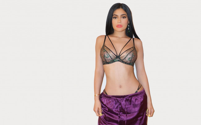 Обои картинки фото девушки, kylie jenner, кайли, дженнер, юбка, белье, брюнетка