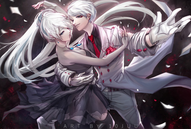 Обои картинки фото аниме, rwby, двое