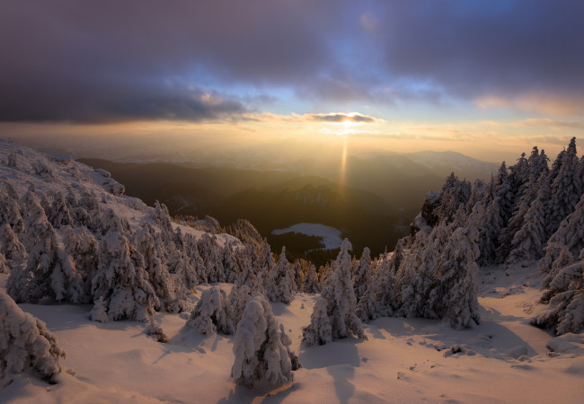 Обои картинки фото природа, зима, простор