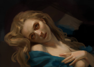 Картинка рисованное люди девушка фон взгляд