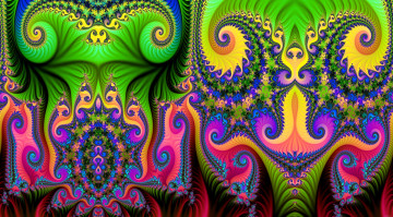 Картинка 3д+графика фракталы+ fractal цвет фон узор