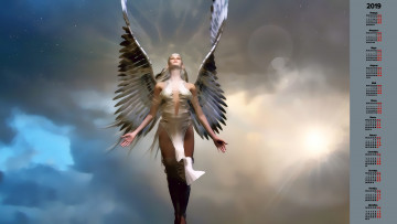 Картинка календари фэнтези девушка крылья