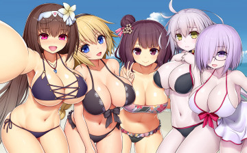 Картинка аниме fate stay+night +grand+order +apocrypha девушки взгляд фон