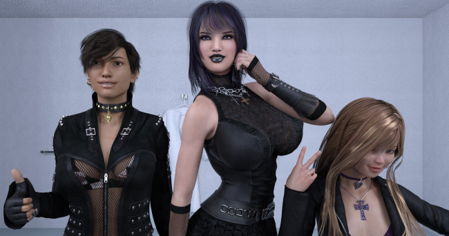 Обои картинки фото 3д графика, люди , people, фон, взгляд, девушки