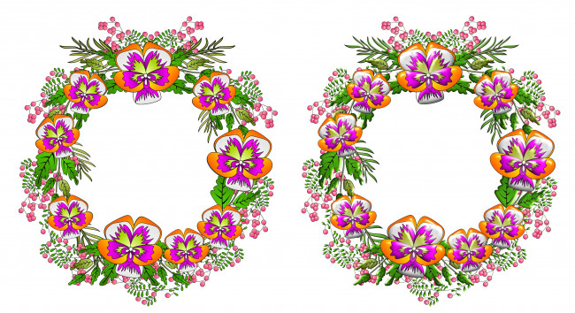 Обои картинки фото векторная графика, цветы , flowers, цветы, венки