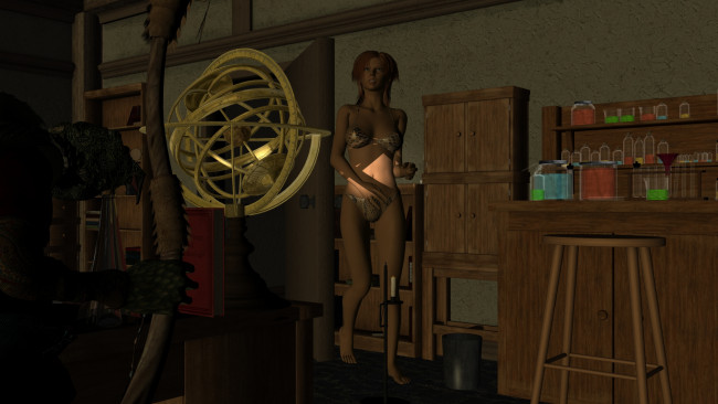 Обои картинки фото 3д графика, фантазия , fantasy, фон, взгляд, девушка