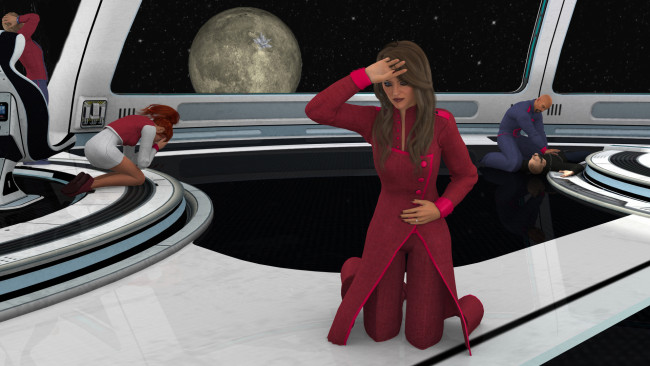 Обои картинки фото 3д графика, фантазия , fantasy, мяч, взгляд, фон, девушка