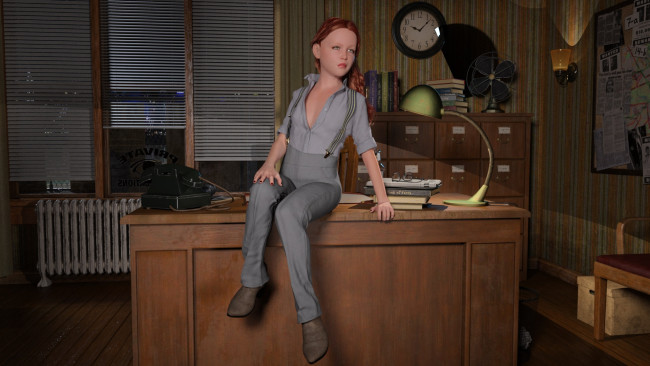 Обои картинки фото 3д графика, люди , people, девушка, взгляд, фон