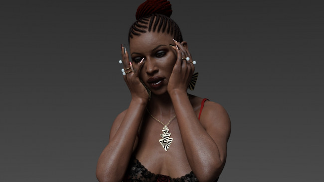 Обои картинки фото 3д графика, люди , people, девушка, взгляд, фон