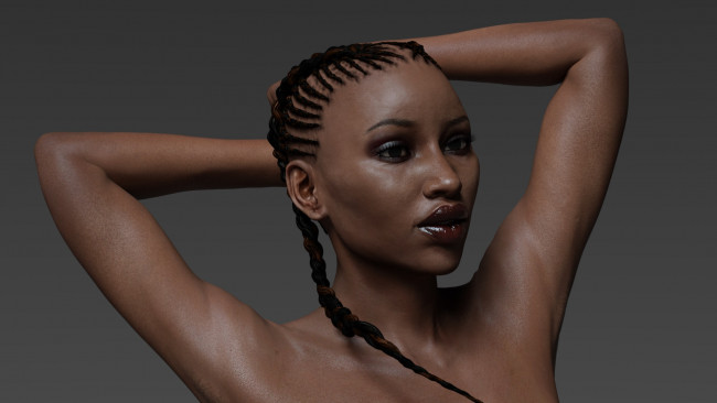 Обои картинки фото 3д графика, портрет , portraits, взгляд, девушка, фон