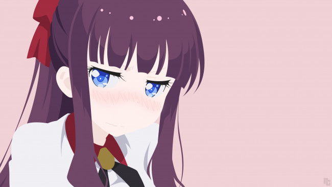 Обои картинки фото аниме, unknown,  другое , девушка, взгляд, фон