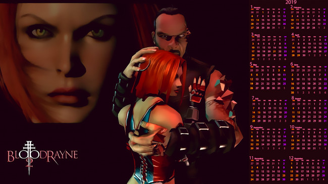 Обои картинки фото календари, видеоигры, девушка, мужчина