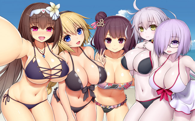 Обои картинки фото аниме, fate, stay night,  grand order,  apocrypha, девушки, взгляд, фон