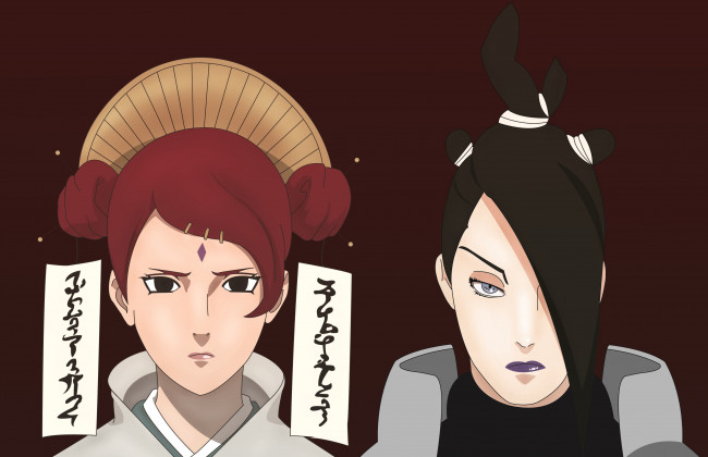 Обои картинки фото аниме, naruto, лица, мито, узумаки, девушки