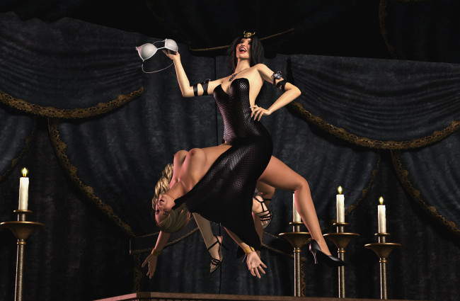 Обои картинки фото 3д графика, фантазия , fantasy, девушки, фон, взгляд