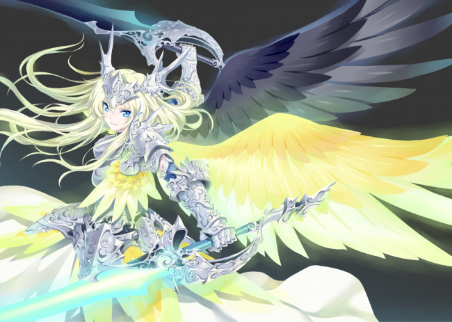 Обои картинки фото аниме, ангелы,  демоны, девушка