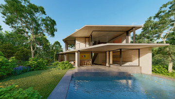 Картинка города -+здания +дома дом бассейн архитектура испания терраса барселона постойка new family villa by architects nueva casa особняк la-plana