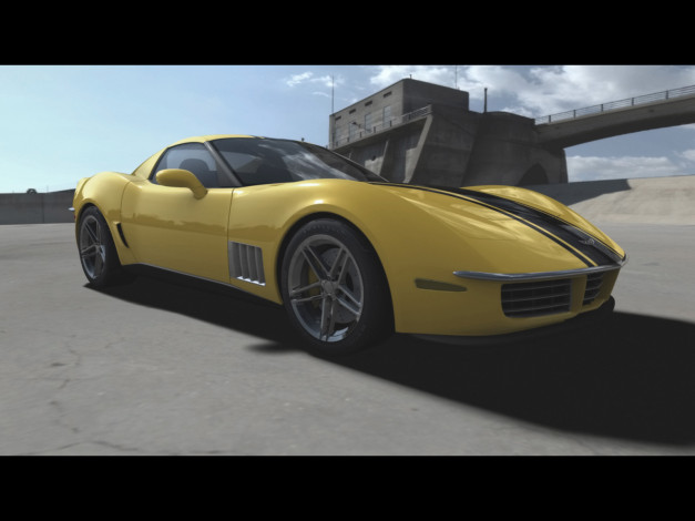 Обои картинки фото 2009, c3r, corvette, stingray, автомобили, 3д