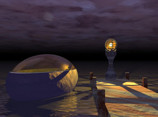 Картинка 3д графика другое шар подставка