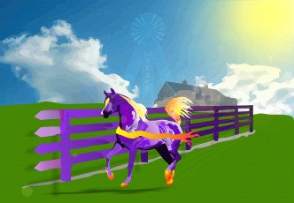 Картинка векторная графика лошадь