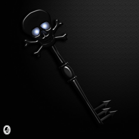 Обои картинки фото 3д, графика, horror, ужас, ключ, череп, тёмный