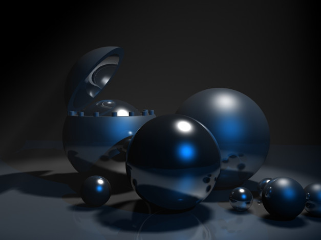 Обои картинки фото 3д, графика, другое, шары, тёмный