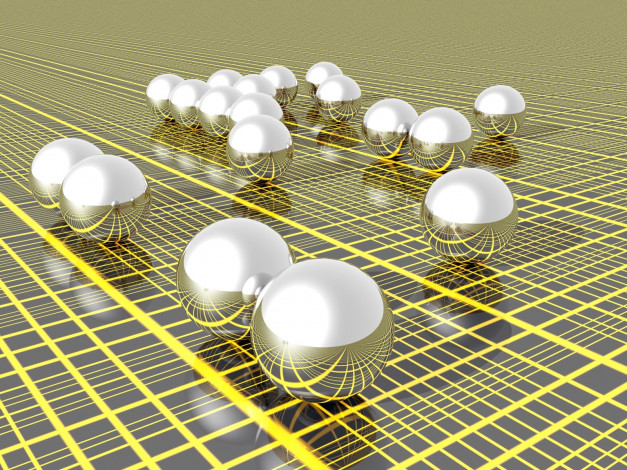 Обои картинки фото 3д, графика, шары, лирии, квадраты