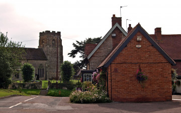 Картинка англия стратфорд он эйвон города здания дома цветы