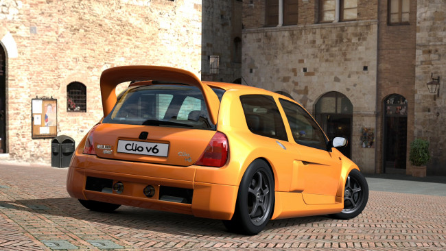 Обои картинки фото автомобили, 3д, clio, reno