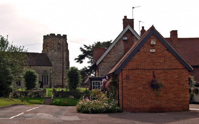 Обои картинки фото англия, стратфорд, он, эйвон, города, здания, дома, цветы