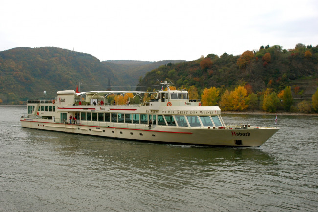 Обои картинки фото корабли, теплоходы, германия, боппард, река, теплоход