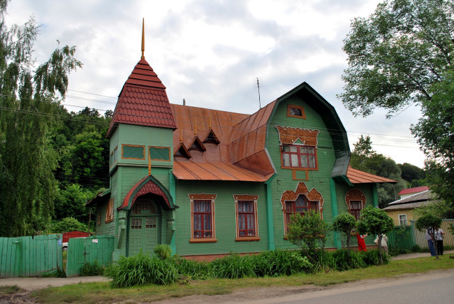 Обои картинки фото гороховец, владимирская, область, города, здания, дома, резьба, дом