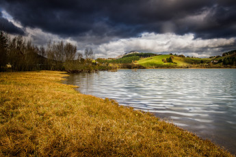 Картинка природа реки озера растительность тучи река