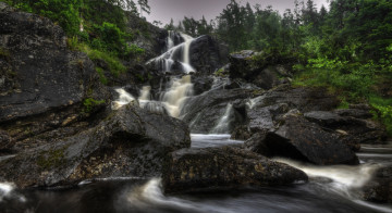 Картинка природа водопады лес река водопад