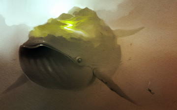 Картинка фэнтези существа человек лес горы art кит