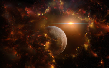 Картинка космос арт туманность вселенная звезды планеты