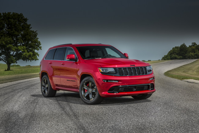 Обои картинки фото автомобили, jeep, red, vapor, 2015г, srt, cherokee, красный, wk2, grand