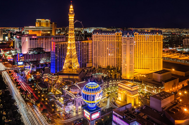 Обои картинки фото las vegas boulevard, города, лас-вегас , сша, отели, казино, ночь