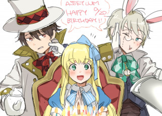 Картинка аниме aldnoah+zero асселум алиса кролик слейн инахо шляпник