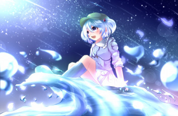 Картинка аниме touhou девушка взгляд фон