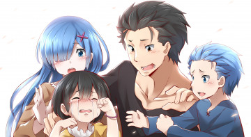 Картинка аниме re +zero+kara+hajimeru+isekai+seikatsu natsuki subaru rem