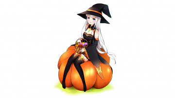 Картинка аниме re +zero+kara+hajimeru+isekai+seikatsu девушка тыква фон взгляд