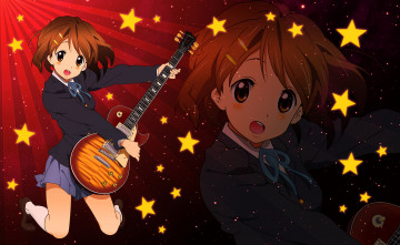 Картинка аниме k-on девушка взгляд фон